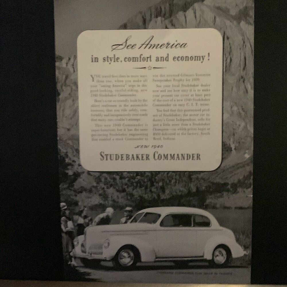 Vintage 1939 Studebaker Commander Ad Advertisment